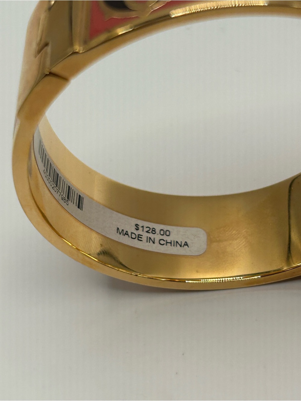 Henri Bendel Rose Gold & Coral Buckle Enamel Bracelet - Picture 9 of 12